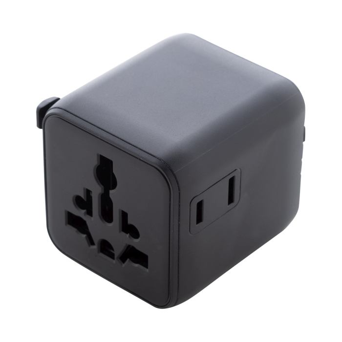Reklámajándék | Jetsetter Pico RPC adapter utazáshoz, fekete