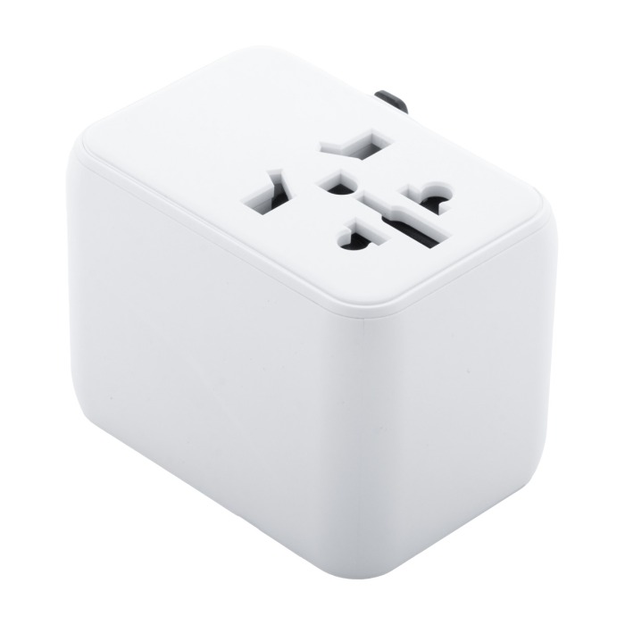 Reklámajándék | Jetsetter Plus úti adapter, fehér