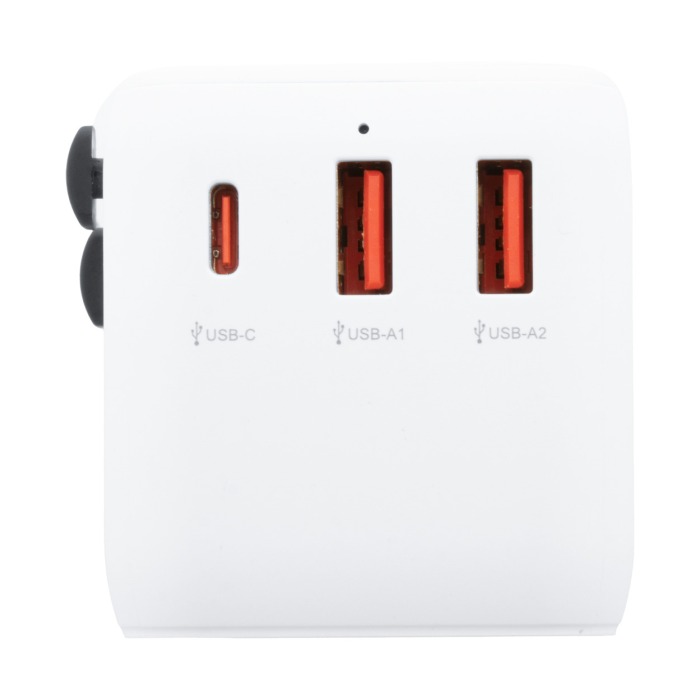Reklámajándék | Jetsetter Plus úti adapter, fehér