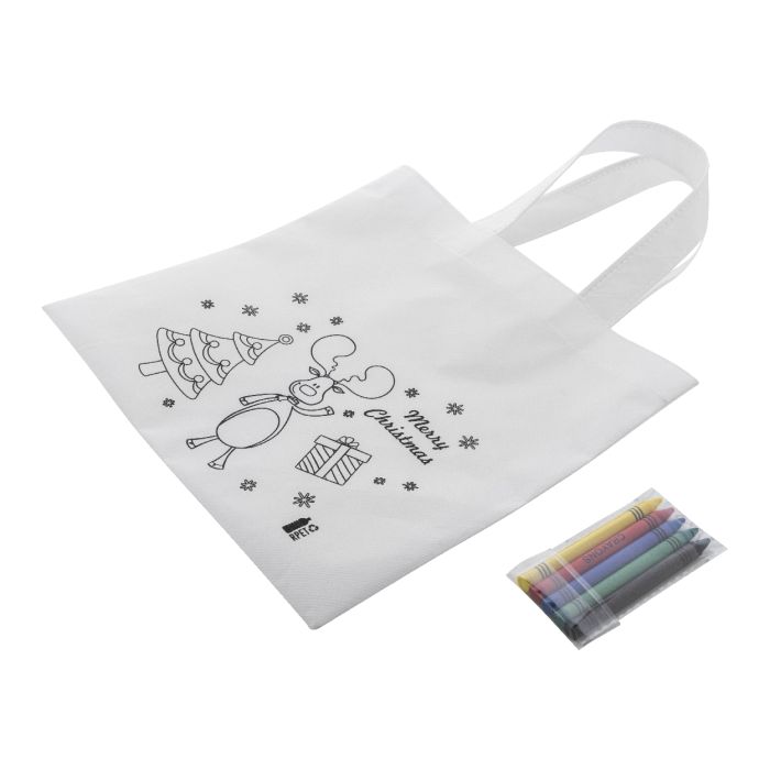 Reklámajándék | Julfar Shop színezhető karácsonyi táska, fehér