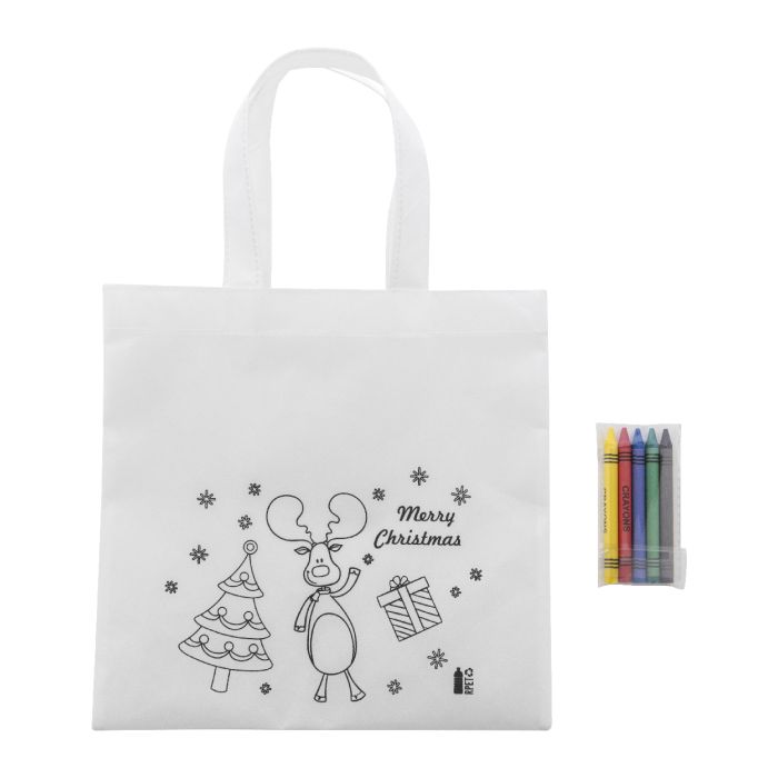 Reklámajándék | Julfar Shop színezhető karácsonyi táska, fehér