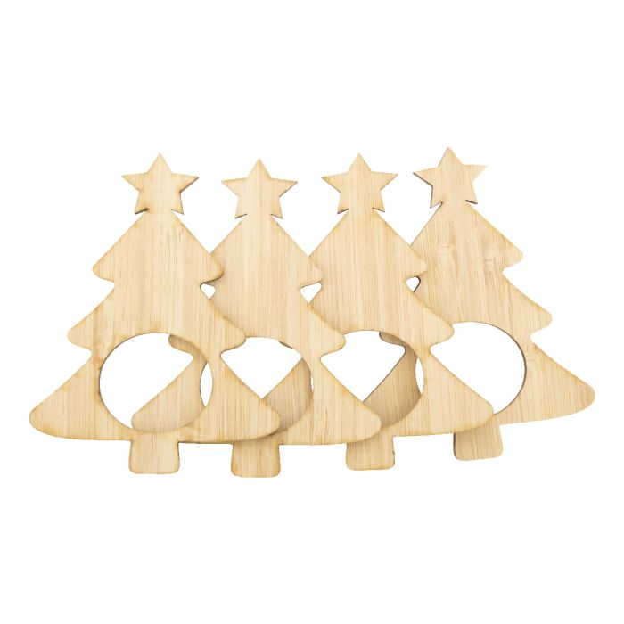 Reklámajándék | Julmiddag szalvétagyűrű szett, natúr