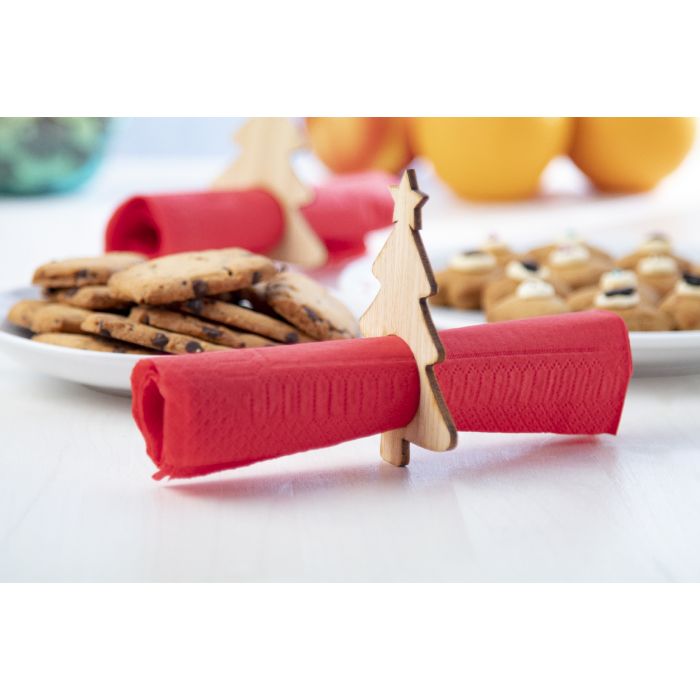 Reklámajándék | Julmiddag szalvétagyűrű szett, natúr