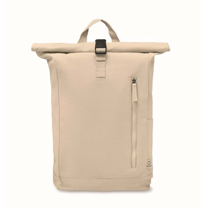 Kamet Rolltop hátizsák 390 g/m², bézs | Reklámajándék, reklámtárgy, céges ajándék, egyedi reklámajándék Reklámajándék | Kamet Rolltop hátizsák 390 g/m², bézs