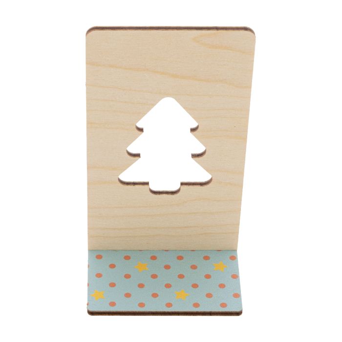 Reklámajándék | Kannykka Creative karácsonyi mobiltartó, karácsonyfa, natúr