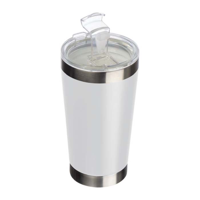 Kerámia bevonatú rozsdamentes acél bögre, 500ml, fehér | Reklámajándék, reklámtárgy, céges ajándék, egyedi reklámajándék Reklámajándék | Kerámia bevonatú rozsdamentes acél bögre, 500ml, fehér