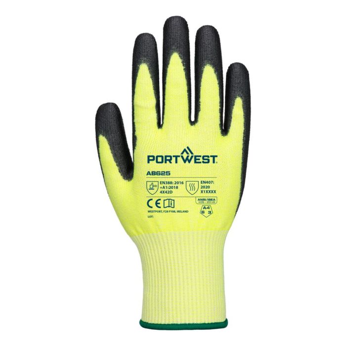 Portwest Kesztyű-Cut D13 PU Essential Multipack (12 pár), sárga/fekete | Adgift Reklámajándéktól Portwest Kesztyű-Cut D13 PU Essential Multipack (12 pár), sárga/fekete