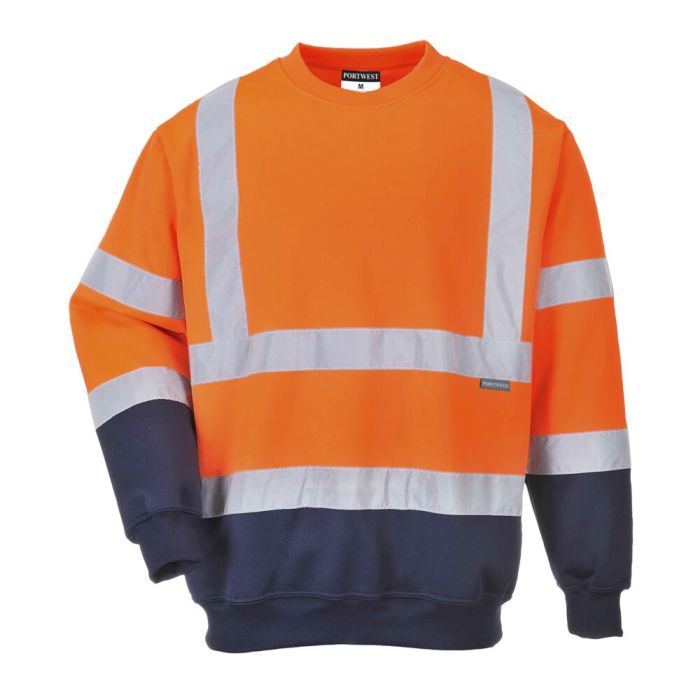 Portwest Kéttónusú Hivis pulóver, narancs/navy