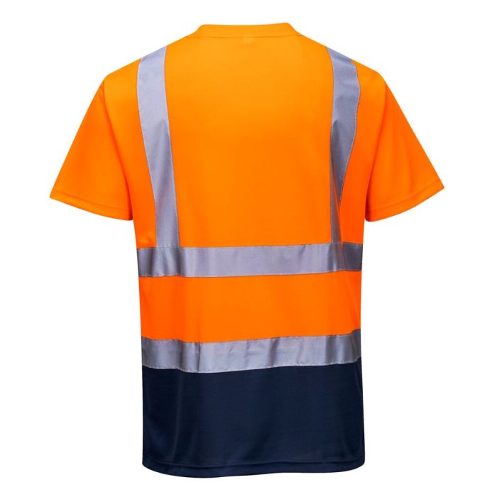 Portwest Kéttónusú póló, narancs/navy