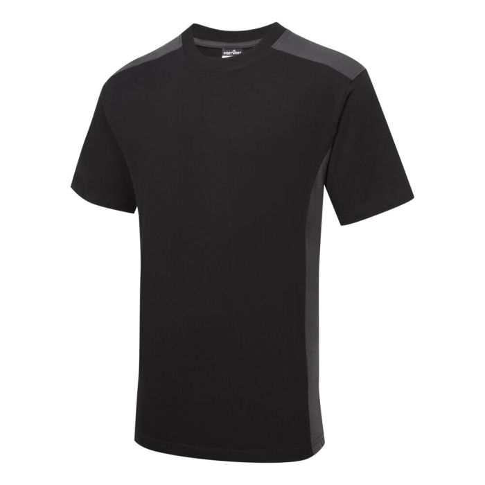 Portwest Kéttónusú Póló S/S, fekete/szürke