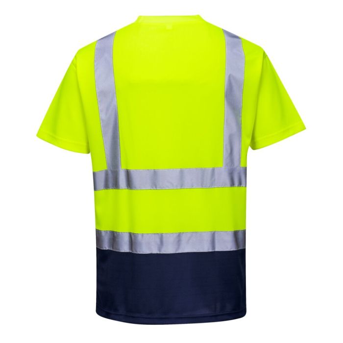 Portwest Kéttónusú póló, sárga/navy