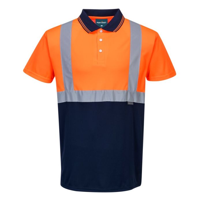 Portwest Kéttónusú pólóing, narancs/navy | Adgift Reklámajándéktól Portwest Kéttónusú pólóing, narancs/navy