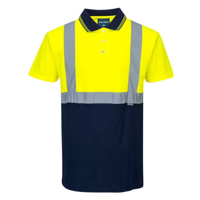 Portwest Kéttónusú pólóing, sárga/navy | Adgift Reklámajándéktól Portwest Kéttónusú pólóing, sárga/navy