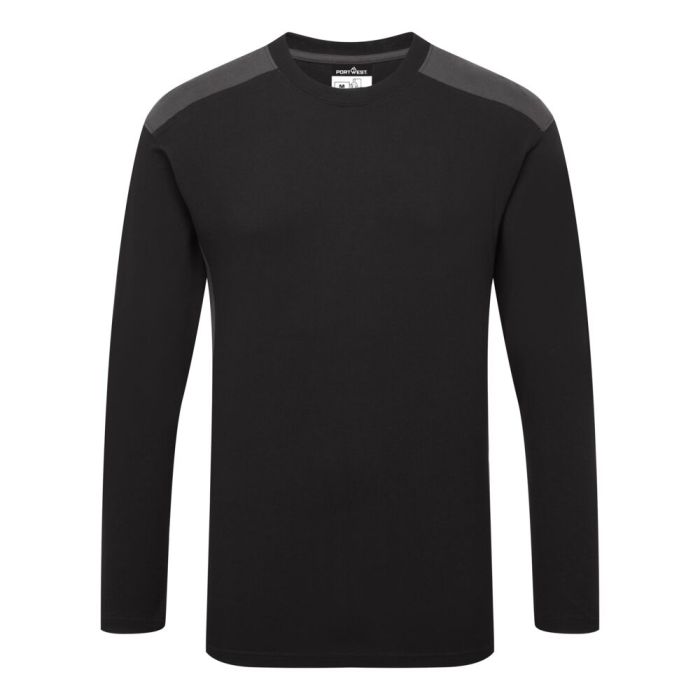 Portwest Kéttónusú T-Shirt L/S, fekete/szürke | Adgift Reklámajándéktól Portwest Kéttónusú T-Shirt L/S, fekete/szürke