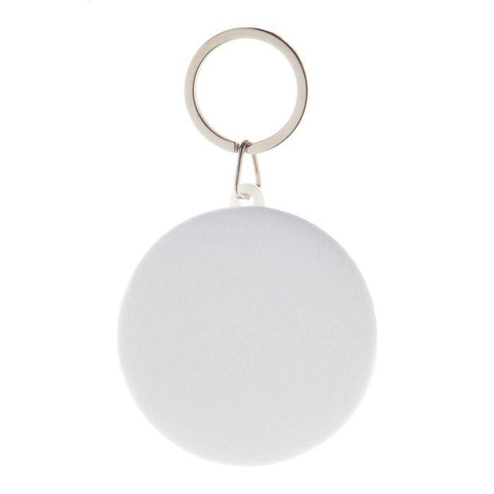 Reklámajándék | KeyBadge RPET Maxi kitűzős RPET kulcstartó, fehér