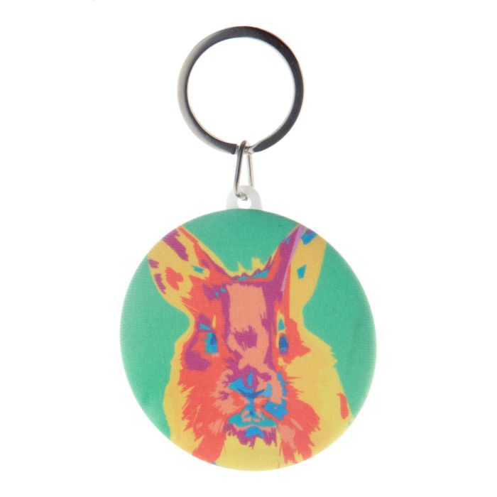 Reklámajándék | KeyBadge RPET Maxi kitűzős RPET kulcstartó, fehér