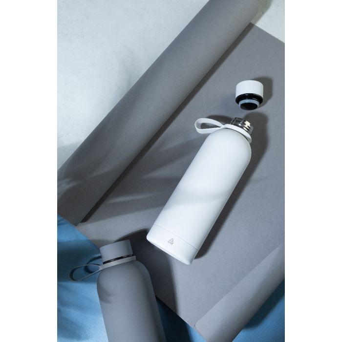 Reklámajándék | Khumbu újrahasznosított rozsdamentes acél termosz, fehér