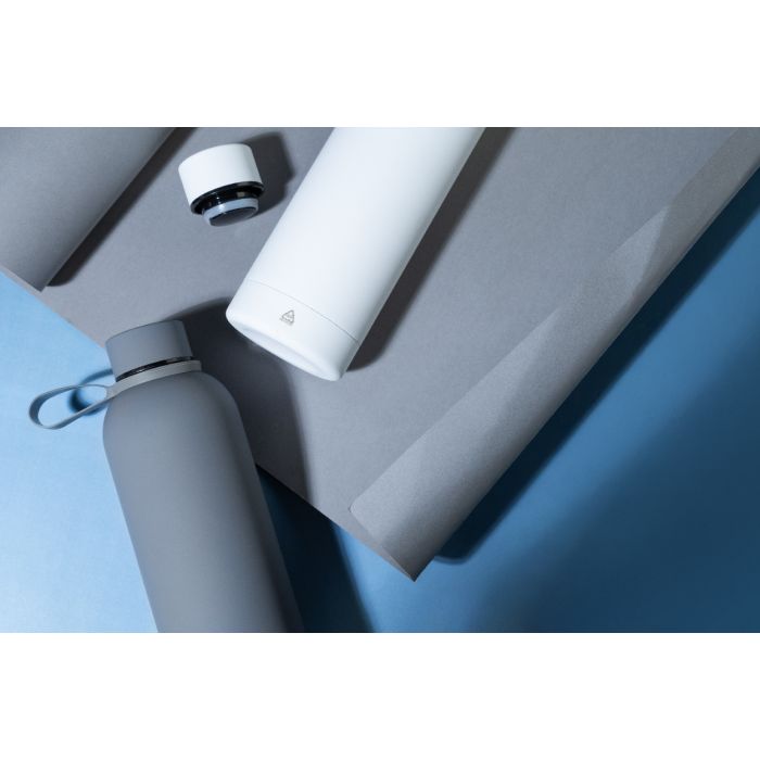 Reklámajándék | Khumbu újrahasznosított rozsdamentes acél termosz, szürke