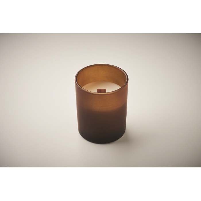Reklámajándék | Kivas Wood Növényi viaszgyertya 80 g, barna