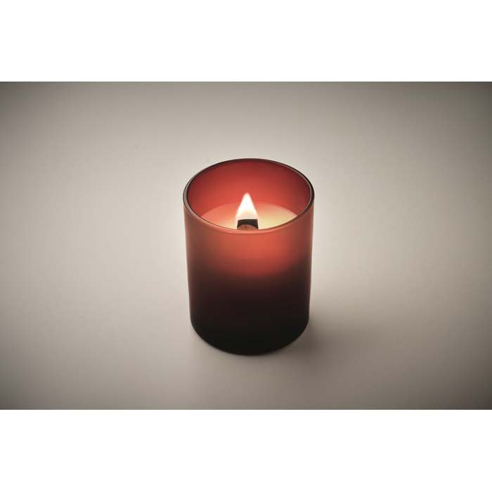 Reklámajándék | Kivas Wood Növényi viaszgyertya 80 g, bordó