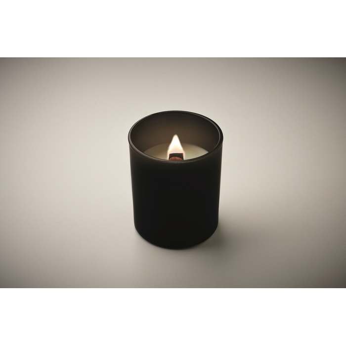 Reklámajándék | Kivas Wood Növényi viaszgyertya 80 g, fekete