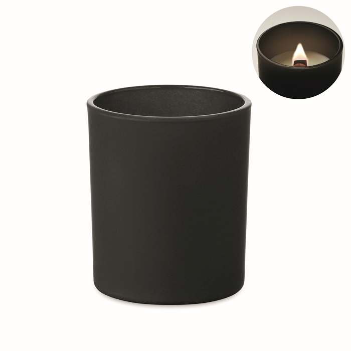 Reklámajándék | Kivas Wood Növényi viaszgyertya 80 g, fekete
