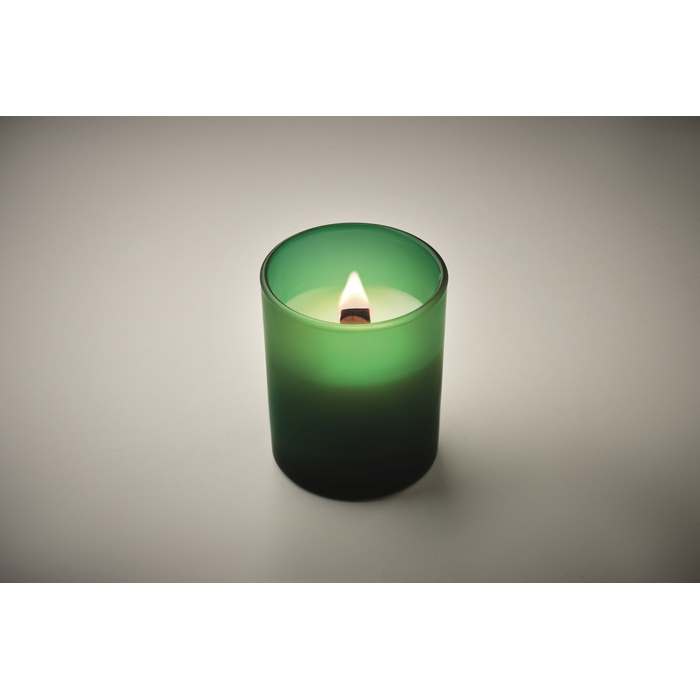 Reklámajándék | Kivas Wood Növényi viaszgyertya 80 g, zöld