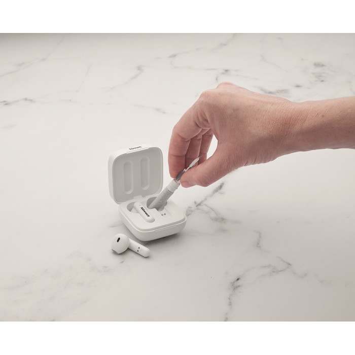 Kleen Set Toll TWS tisztító készlettel, fehér | Reklámajándék, reklámtárgy, céges ajándék, egyedi reklámajándék Reklámajándék | Kleen Set Toll TWS tisztító készlettel, fehér