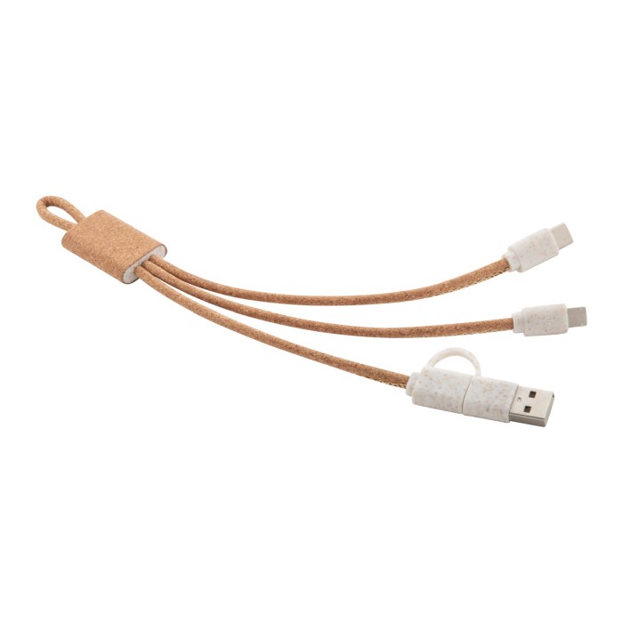 Reklámajándék | Koruku USB töltőkábel, natúr
