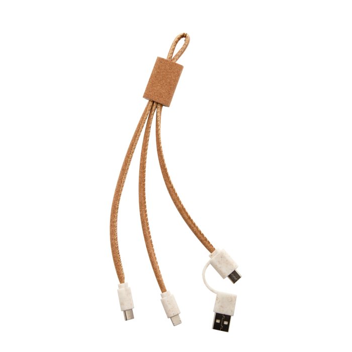 Reklámajándék | Koruku USB töltőkábel, natúr