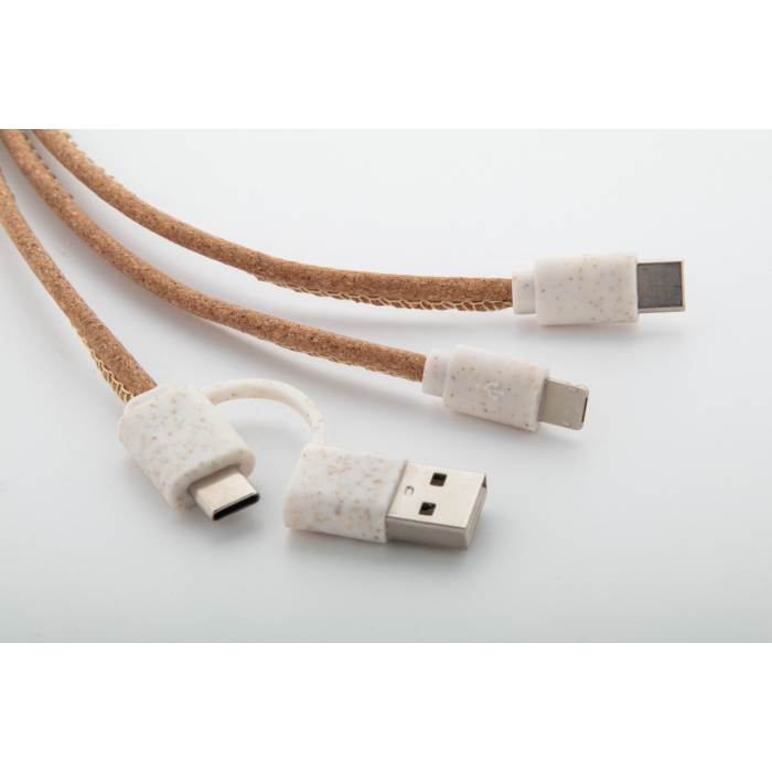 Reklámajándék | Koruku USB töltőkábel, natúr