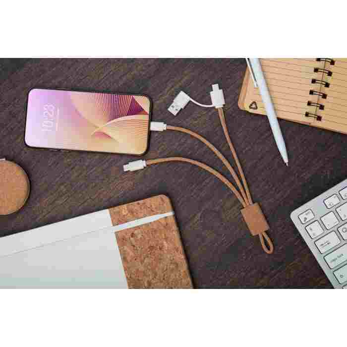 Reklámajándék | Koruku USB töltőkábel, natúr
