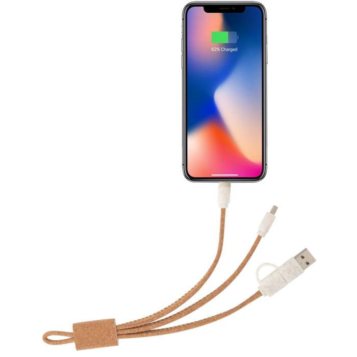 Reklámajándék | Koruku USB töltőkábel, natúr