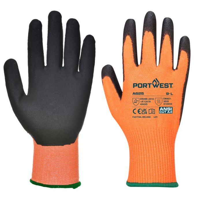 Portwest Láthatósági vágásbiztos kesztyű - PU, narancs/fekete | Adgift Reklámajándéktól Portwest Láthatósági vágásbiztos kesztyű - PU, narancs/fekete