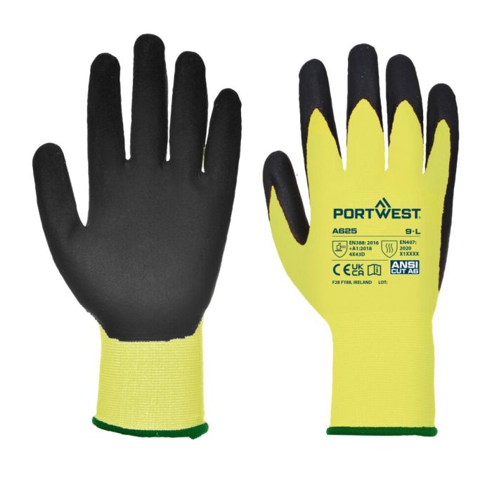 Portwest Láthatósági vágásbiztos kesztyű - PU, sárga/fekete | Adgift Reklámajándéktól Portwest Láthatósági vágásbiztos kesztyű - PU, sárga/fekete