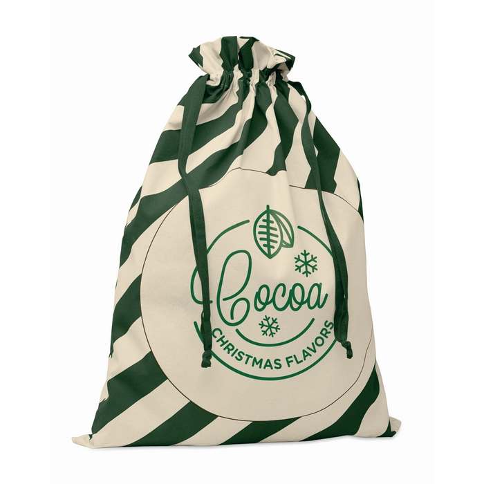 Reklámajándék | Laukku Nagy pamut mikulás tasak, zöld