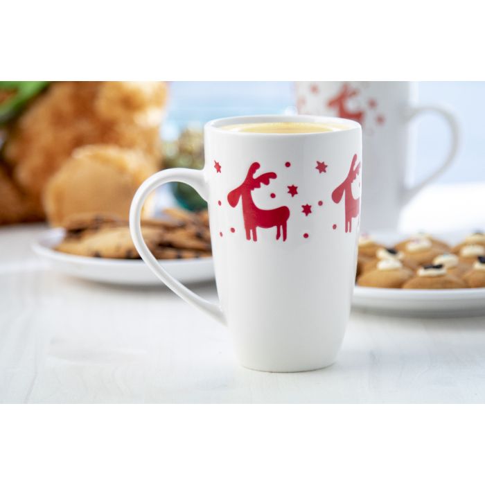 Reklámajándék | Lempaa porcelán karácsonyi bögre, fehér