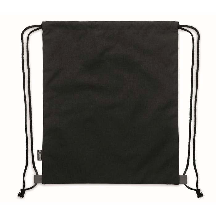 Reklámajándék | Libag RPET és PU húzózsinóros táska, fekete