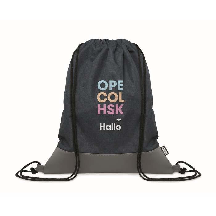 Reklámajándék | Libag RPET és PU húzózsinóros táska, sötétkék