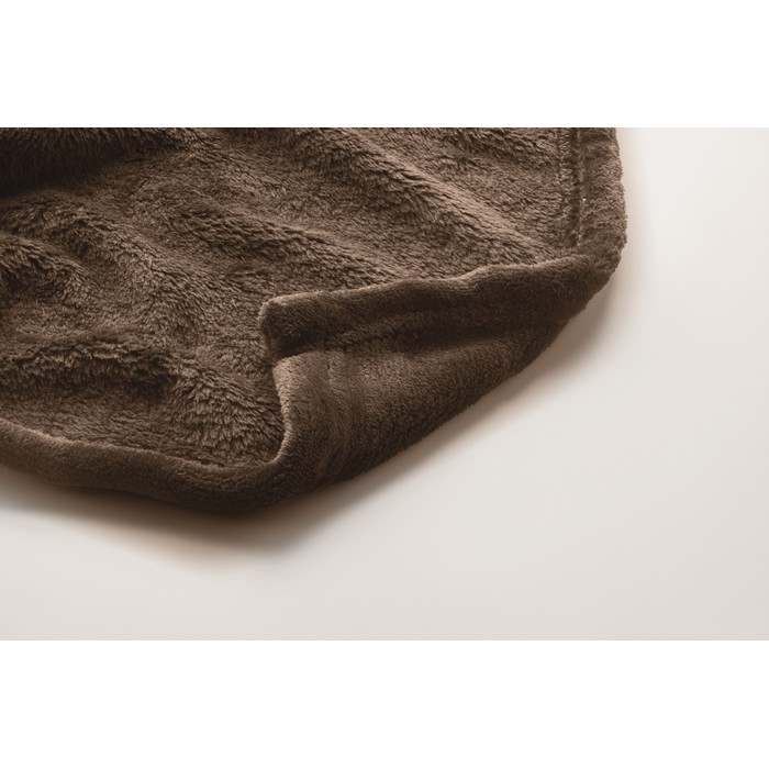 Reklámajándék | Logan RPET polár takaró 280 g, barna