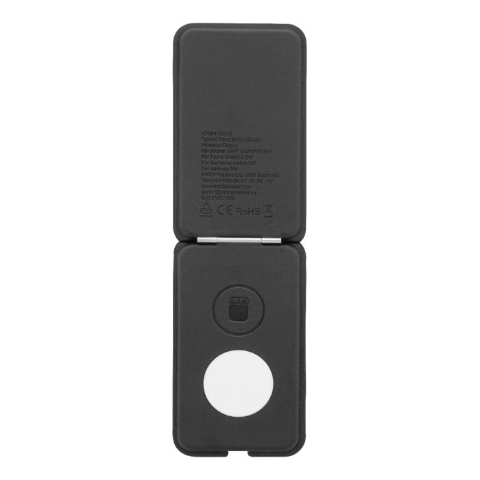 Reklámajándék | LuxCharge Stand RPU mobiltartós vezeték nélküli töltő, fekete