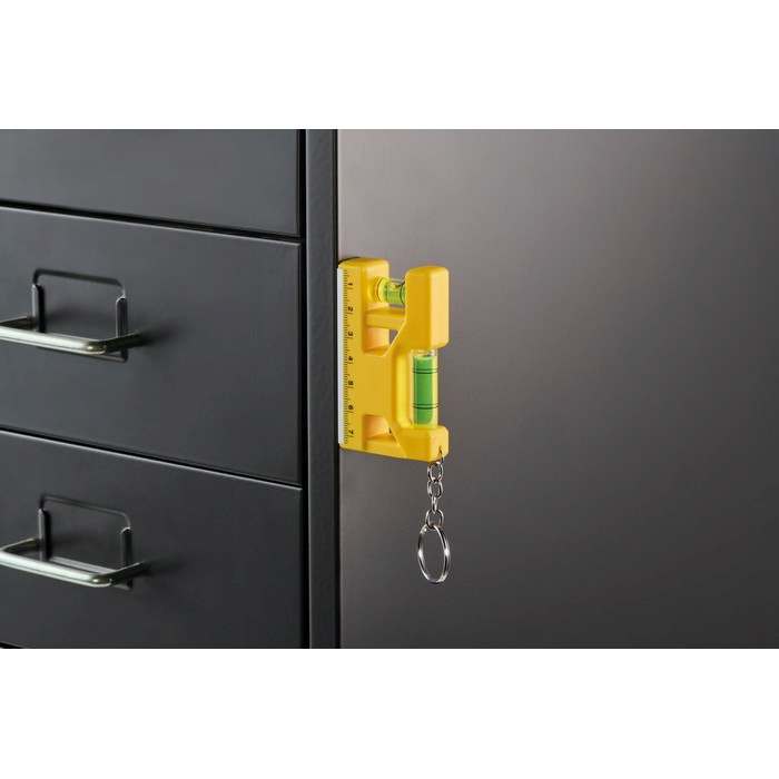 Reklámajándék | Magevel Mágneses vízmérték kulcstartó, sárga