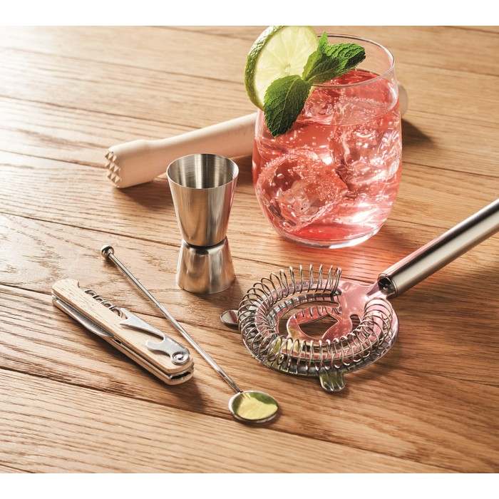 Mai Tai 5 darabos koktélkészlet, ezüst | Reklámajándék, reklámtárgy, céges ajándék, egyedi reklámajándék Reklámajándék | Mai Tai 5 darabos koktélkészlet, ezüst