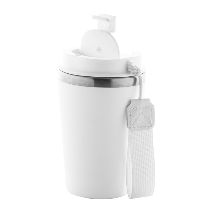 Reklámajándék | Manabi thermo pohár, fehér, 350 ml