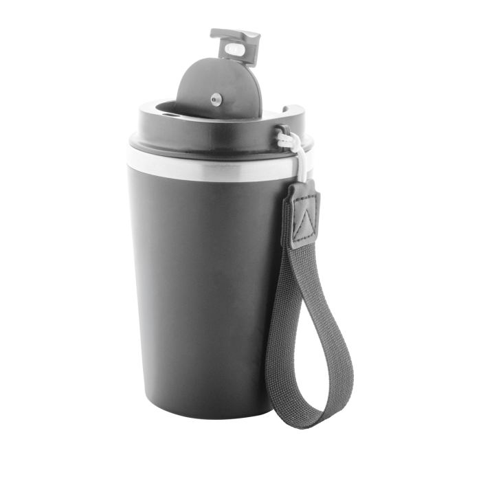 Reklámajándék | Manabi thermo pohár, szürke, 350 ml