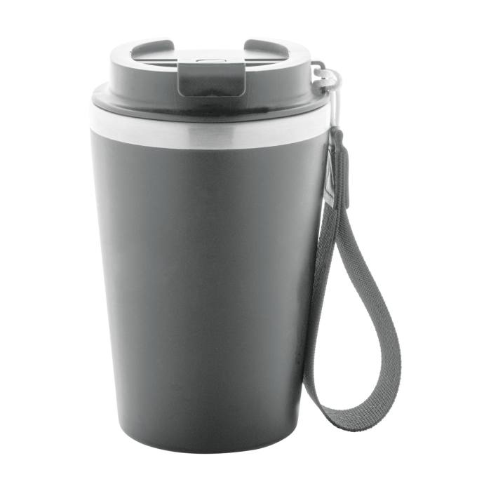 Reklámajándék | Manabi thermo pohár, szürke, 350 ml