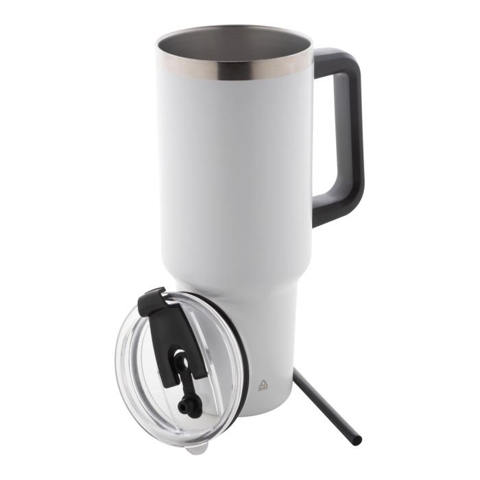 Reklámajándék | Massimus thermo bögre, fehér, 1200 ml