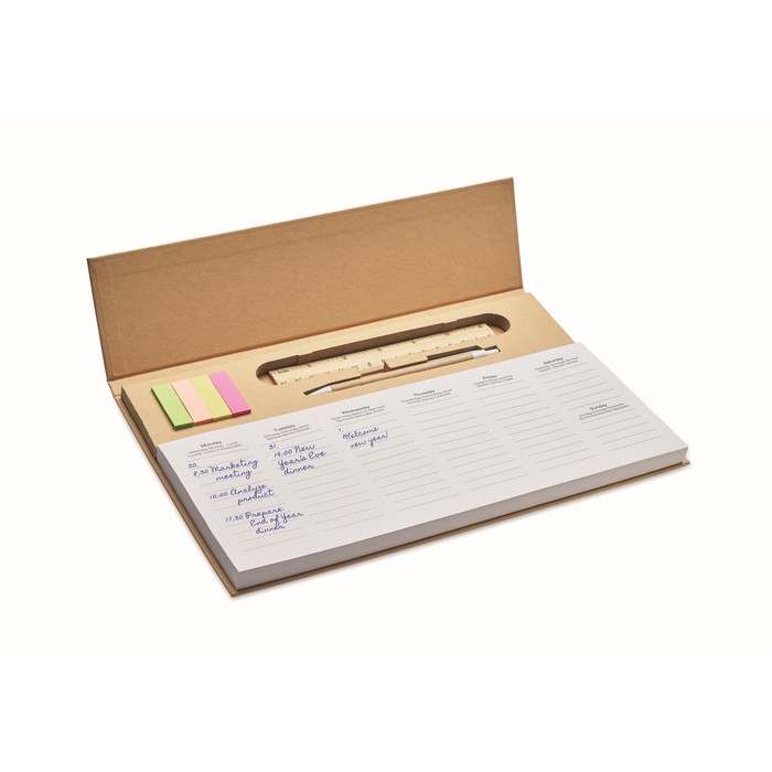 Memweek Heti asztali tervező, bézs | Reklámajándék, reklámtárgy, céges ajándék, egyedi reklámajándék Reklámajándék | Memweek Heti asztali tervező, bézs