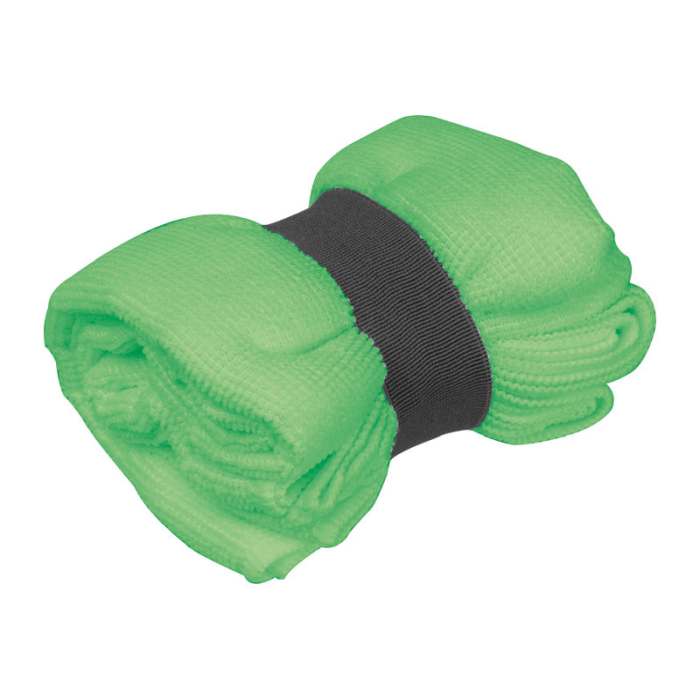 Reklámajándék | Mikroszálas törölköző gumiszalaggal, zöld