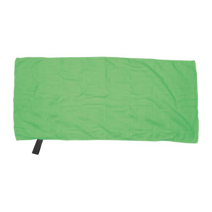 Reklámajándék | Mikroszálas törölköző gumiszalaggal, zöld